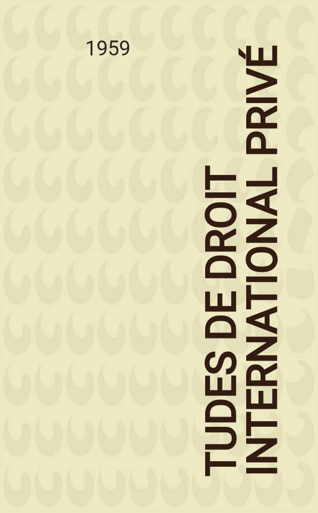 Études de droit international privé