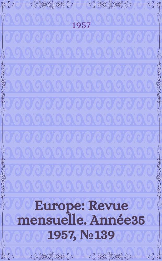 Europe : Revue mensuelle. Année35 1957, №139/140 : Science-fiction