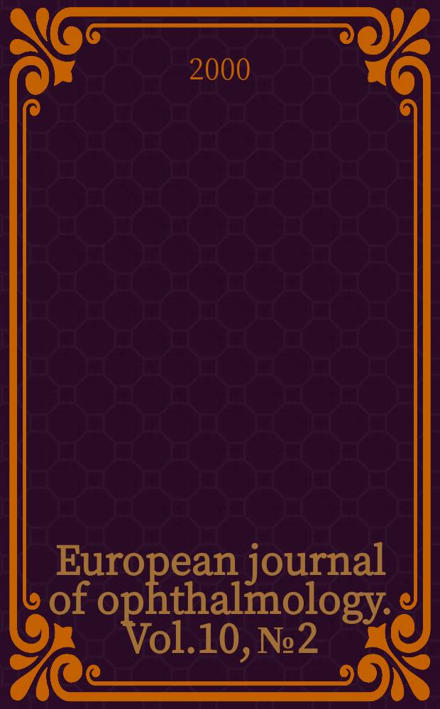 European journal of ophthalmology. Vol.10, №2