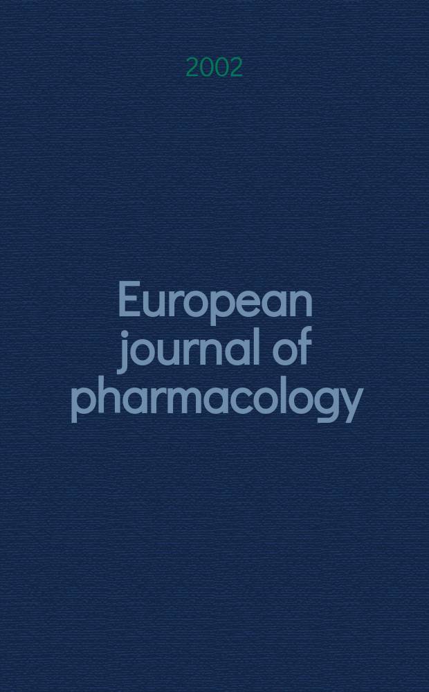 European journal of pharmacology : An intern. j. Vol.449, №3