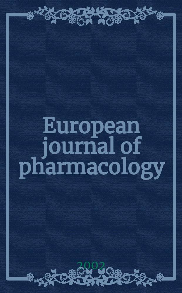 European journal of pharmacology : An intern. j. Vol.454, №2/3