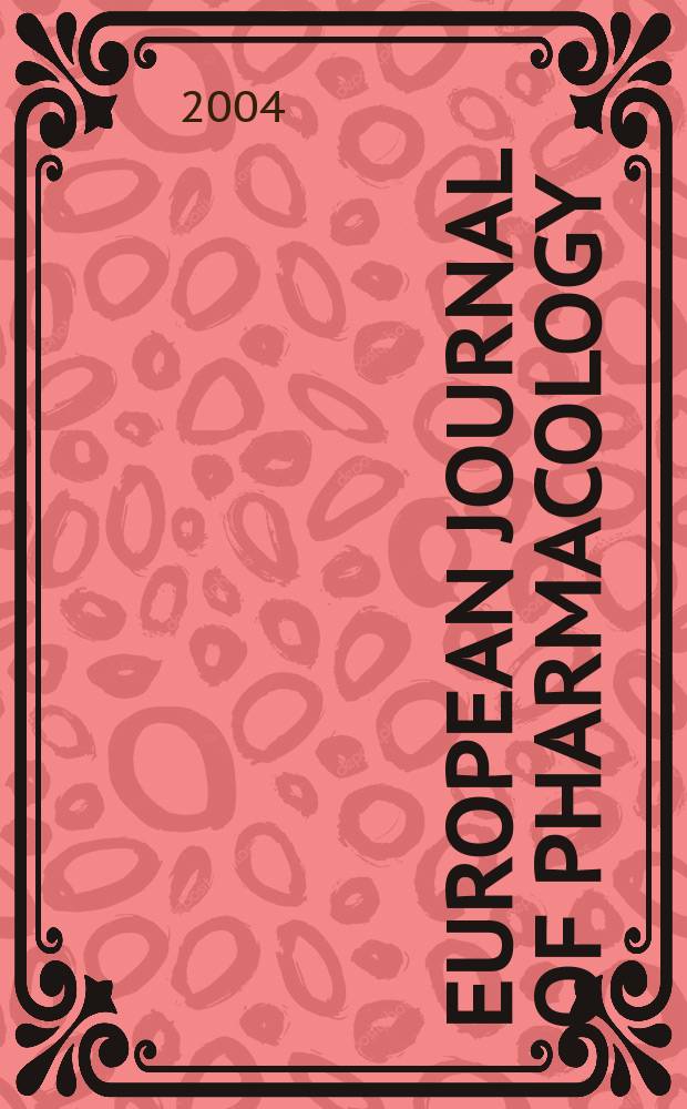European journal of pharmacology : An intern. j. Vol.496, №1/3
