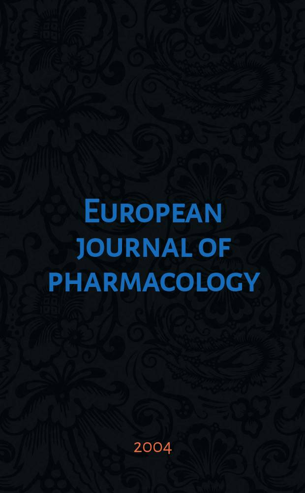 European journal of pharmacology : An intern. j. Vol.502, №1/2