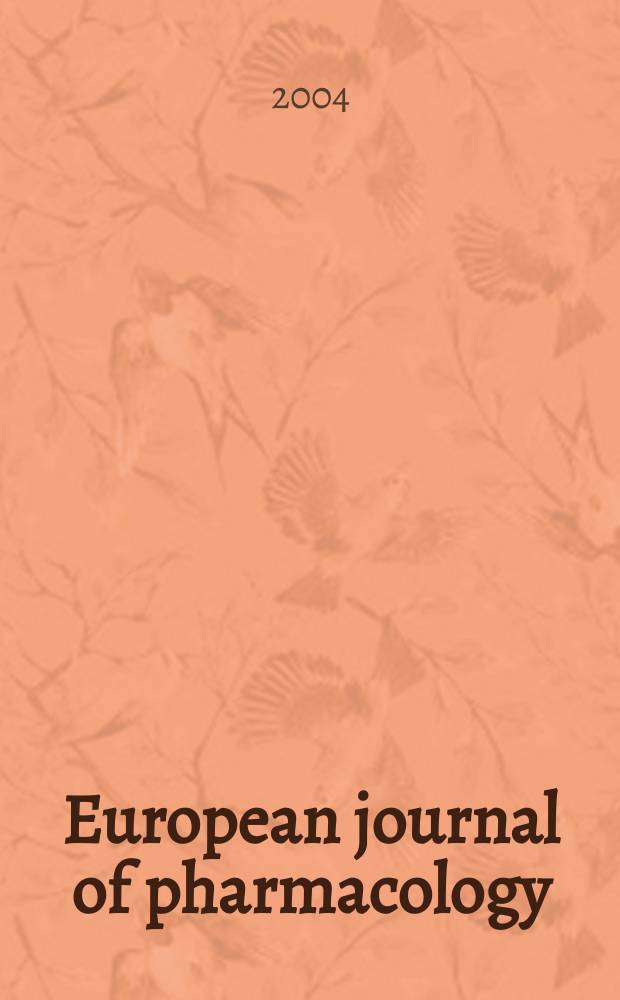 European journal of pharmacology : An intern. j. Vol.504, №1/2