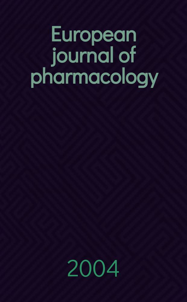European journal of pharmacology : An intern. j. Vol.506, №2