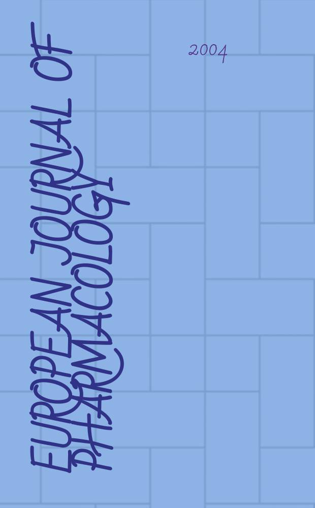 European journal of pharmacology : An intern. j. Vol.486, №2