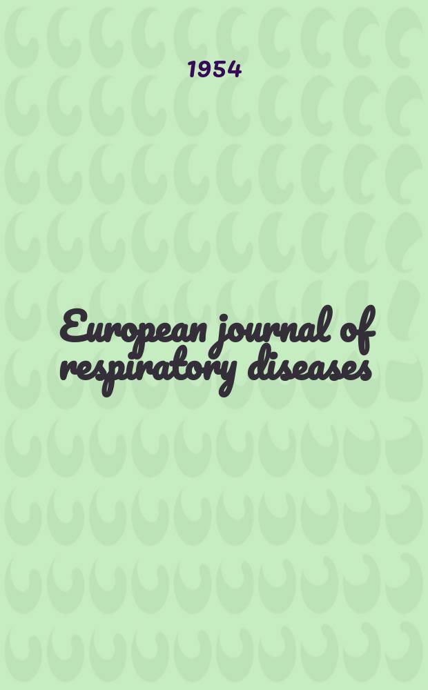 European journal of respiratory diseases : From 1980 a merger a Scandinavian journal of respiratory diseases a. Acta tuberculosea et pneumologica Belgica
