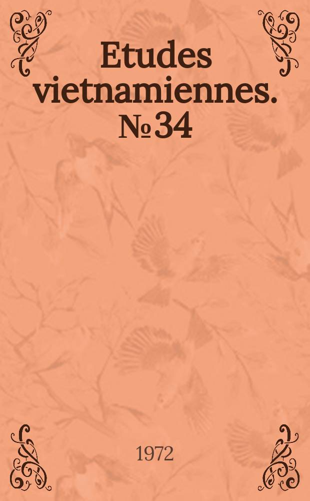 Etudes vietnamiennes. №34 : Médecine rurale et médecine préventive