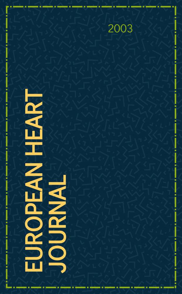 European heart journal : The j. of the Europ. soc. of cardiology. Vol.24, №8