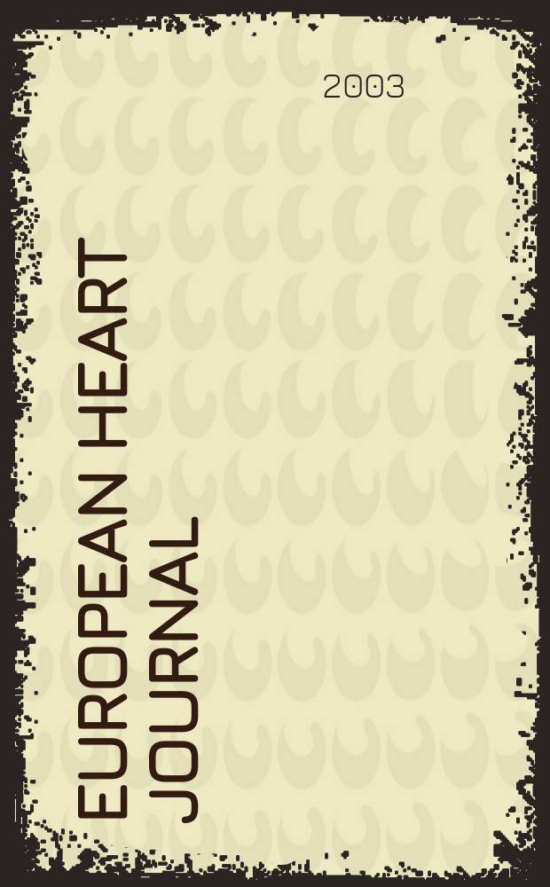 European heart journal : The j. of the Europ. soc. of cardiology. Vol.24, №16