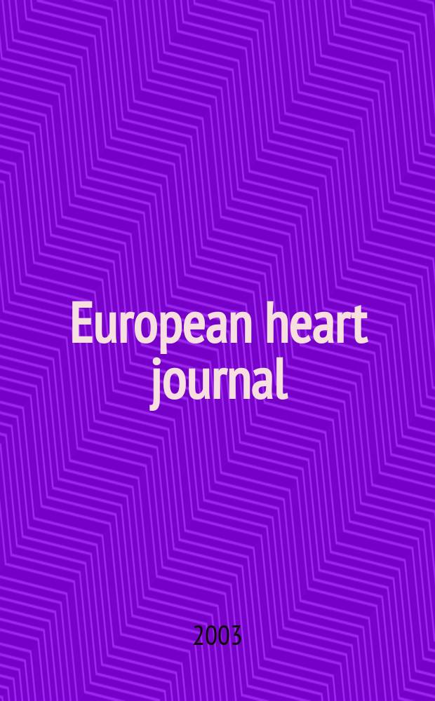 European heart journal : The j. of the Europ. soc. of cardiology. Vol.24, №18