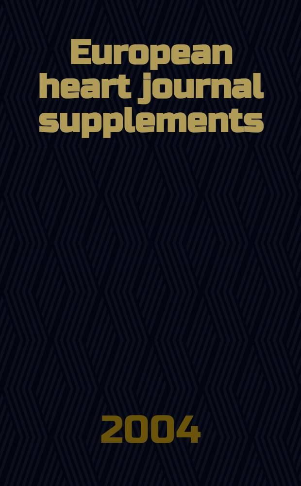 European heart journal supplements : J. of the Europ. soc. of cardiology. Vol.6, Suppl.B : Anticoagulation in cardiac disease: new data - new options
