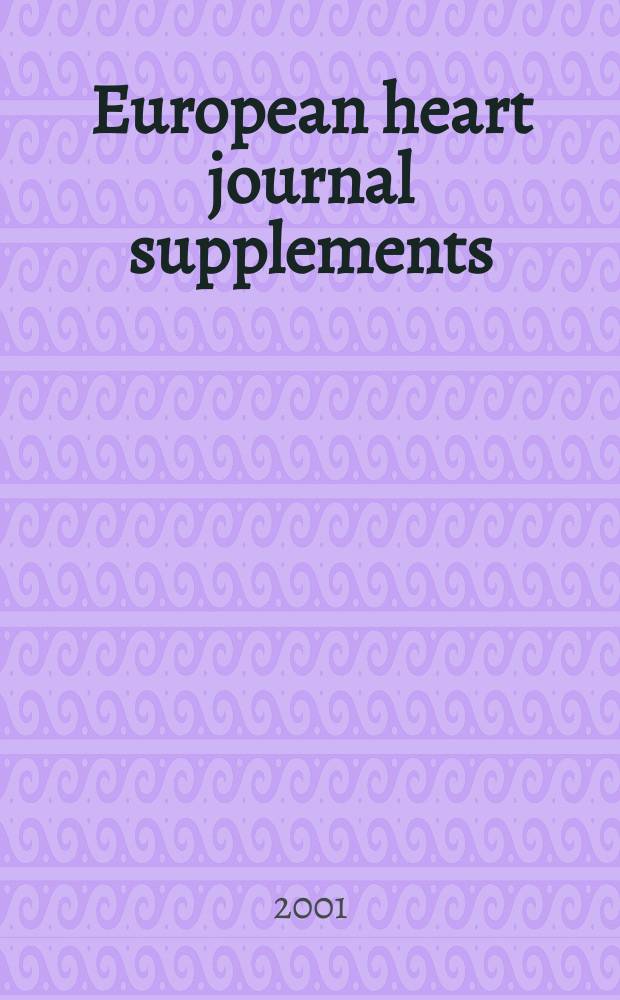 European heart journal supplements : J. of the Europ. soc. of cardiology. Vol.3, Suppl.B : New horizons: refining treatment approaches in cardiovascular disease