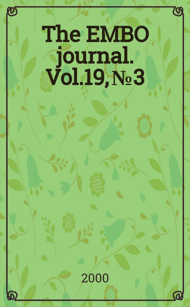 The EMBO journal. Vol.19, №3