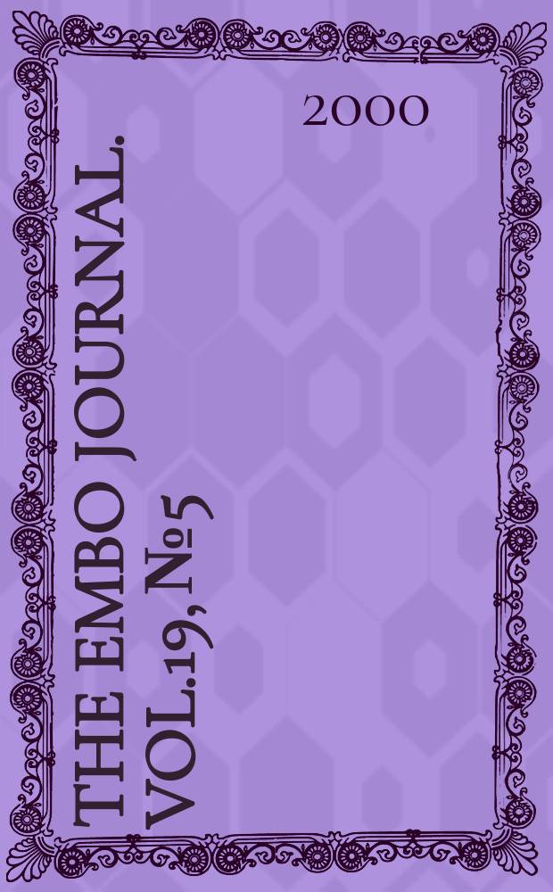 The EMBO journal. Vol.19, №5