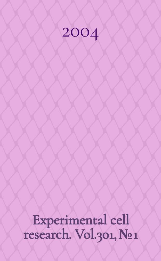 Experimental cell research. Vol.301, №1