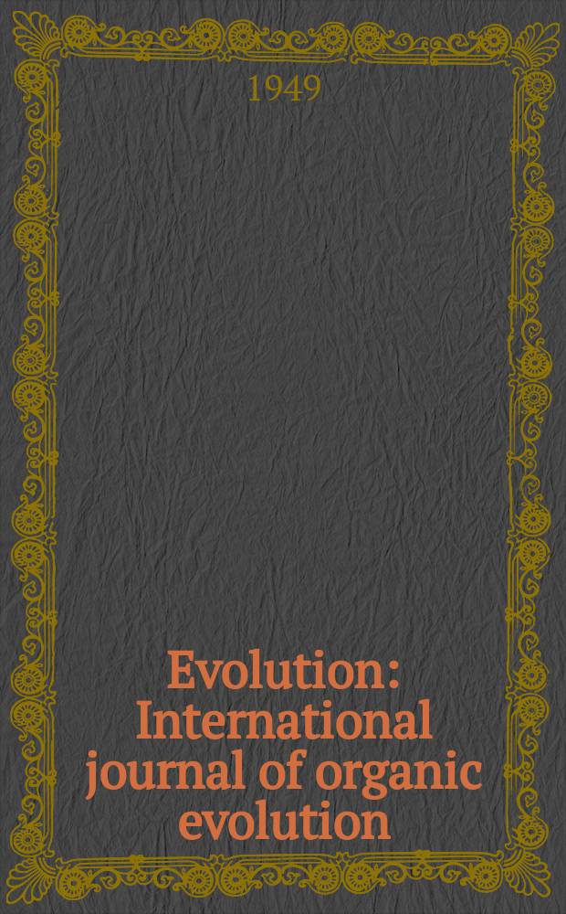 Evolution : International journal of organic evolution