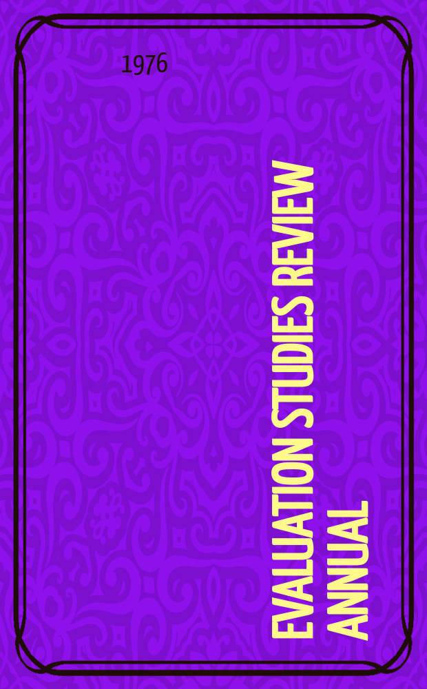 Evaluation studies review annual