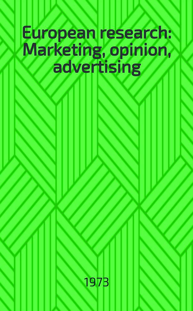 European research : Marketing, opinion, advertising
