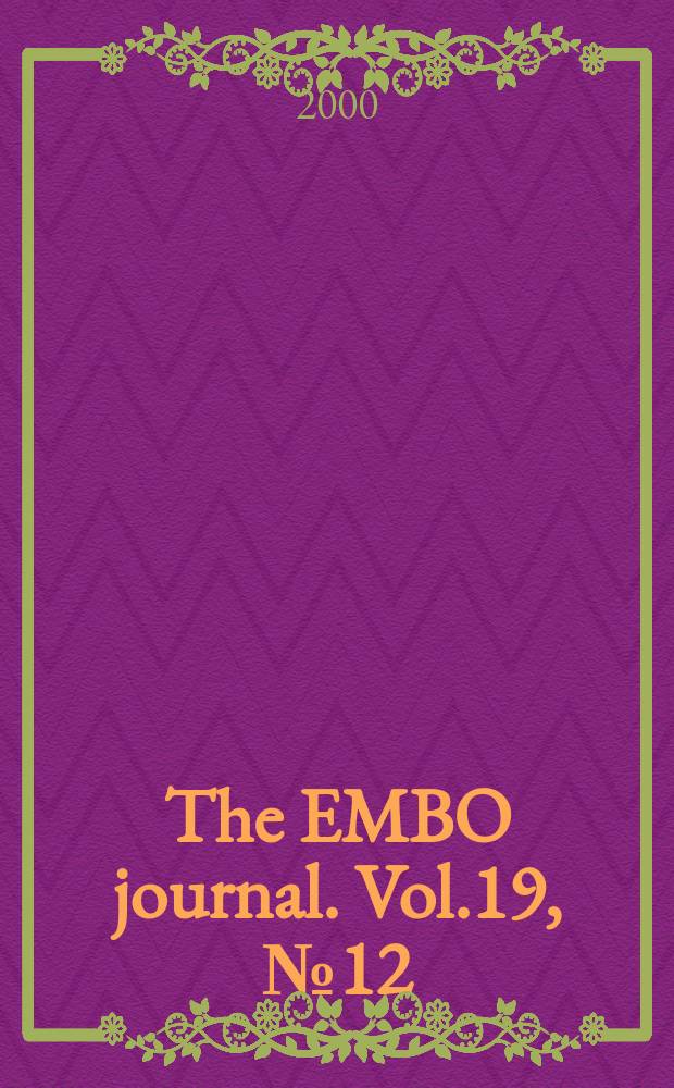 The EMBO journal. Vol.19, №12