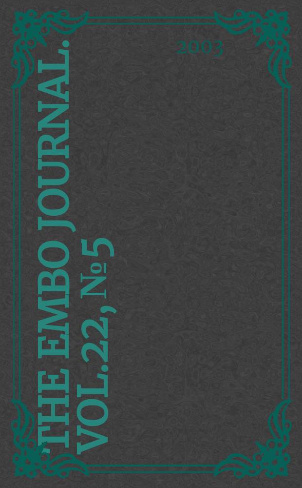 The EMBO journal. Vol.22, №5