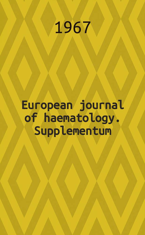 European journal of haematology. Supplementum