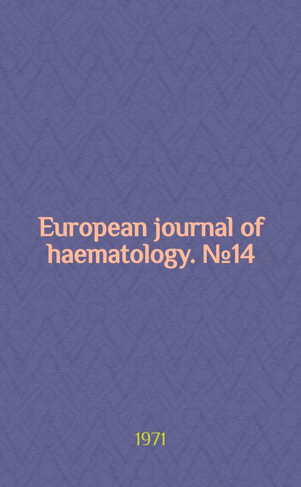 European journal of haematology. №14 : Contractile processes in human lymphocytes ...