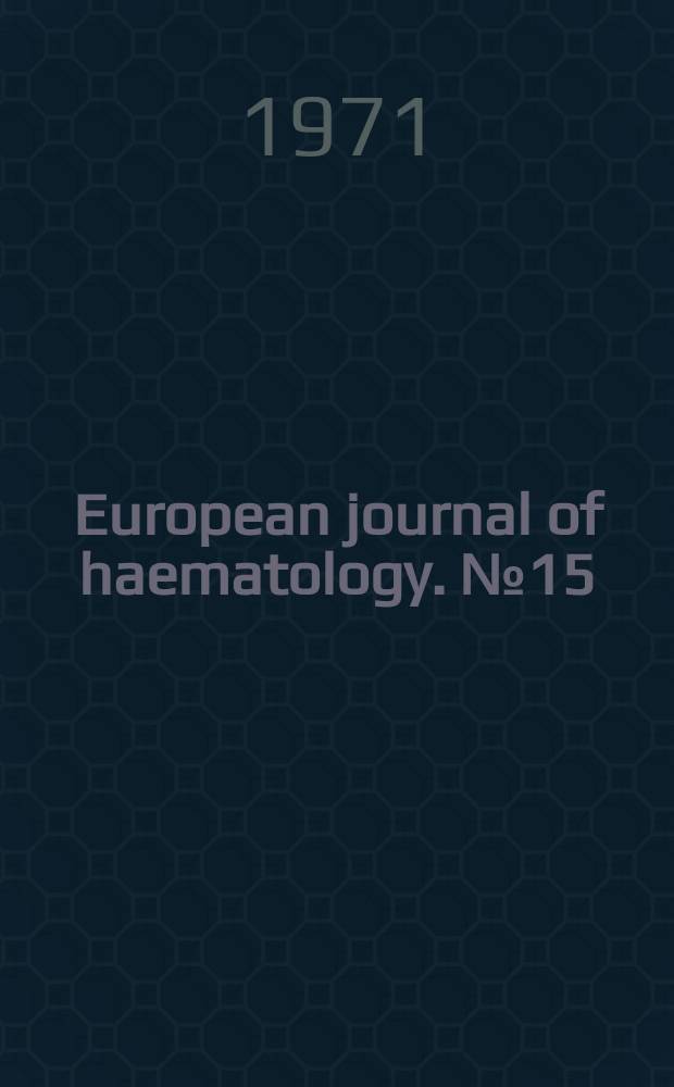 European journal of haematology. №15 : On coagulation and fibrinolysis in renal ...