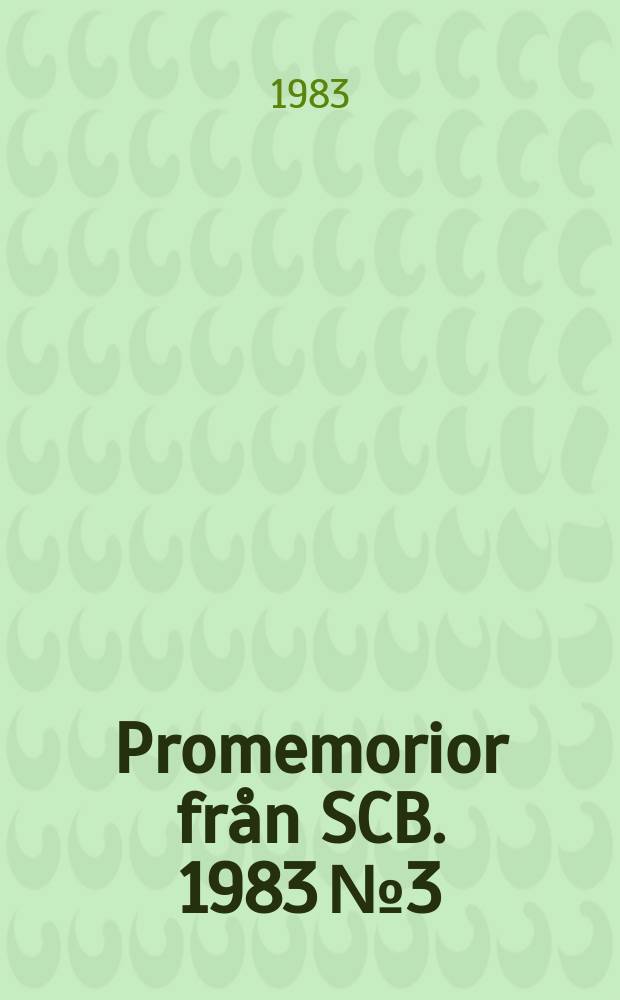 Promemorior från SCB. 1983 №3