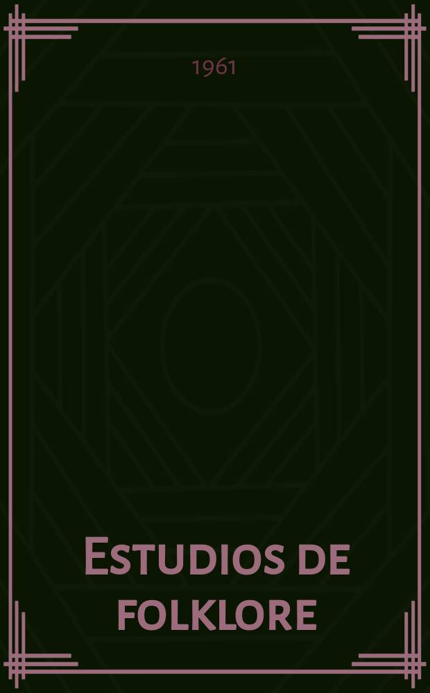 Estudios de folklore