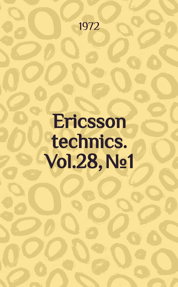 Ericsson technics. Vol.28, №1 : Approximation of the probability ...