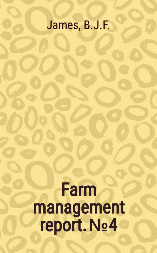 Farm management report. №4 : The comparative profitability of fat lamb raising and wool production in the glen innes district