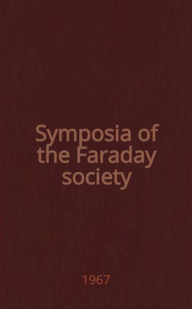 Symposia of the Faraday society