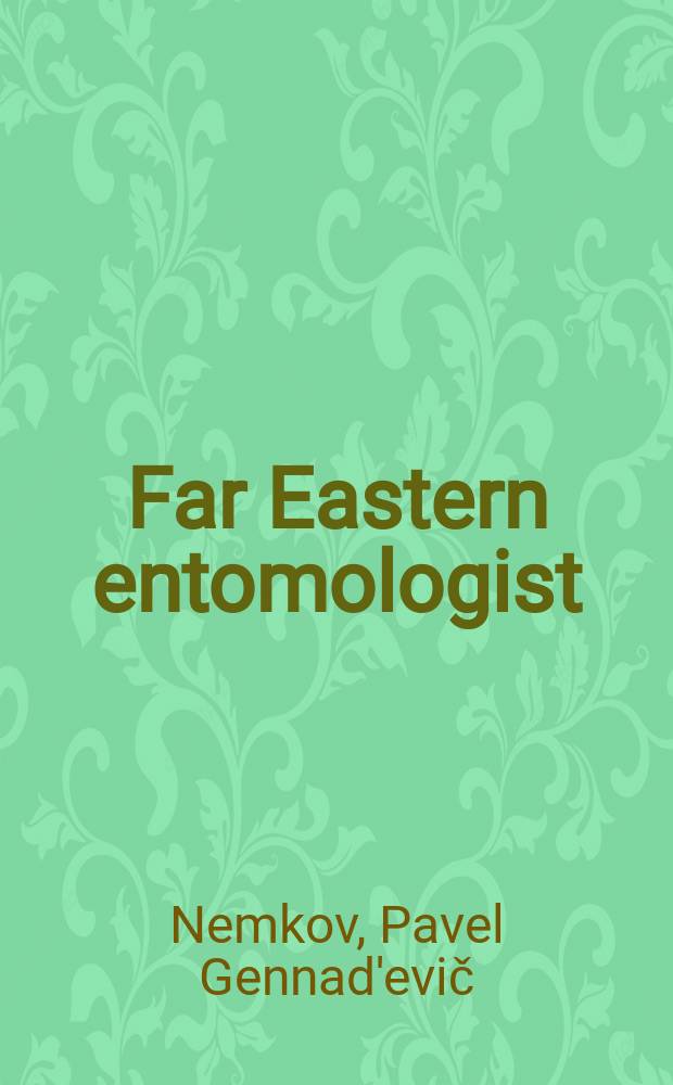 Far Eastern entomologist : J. publ. by Far East branch of the Russ. entomological soc. a. Lab. of entomology, Inst. of biology a. pedology. №81 : Review of the Gorytes kohlii species ...