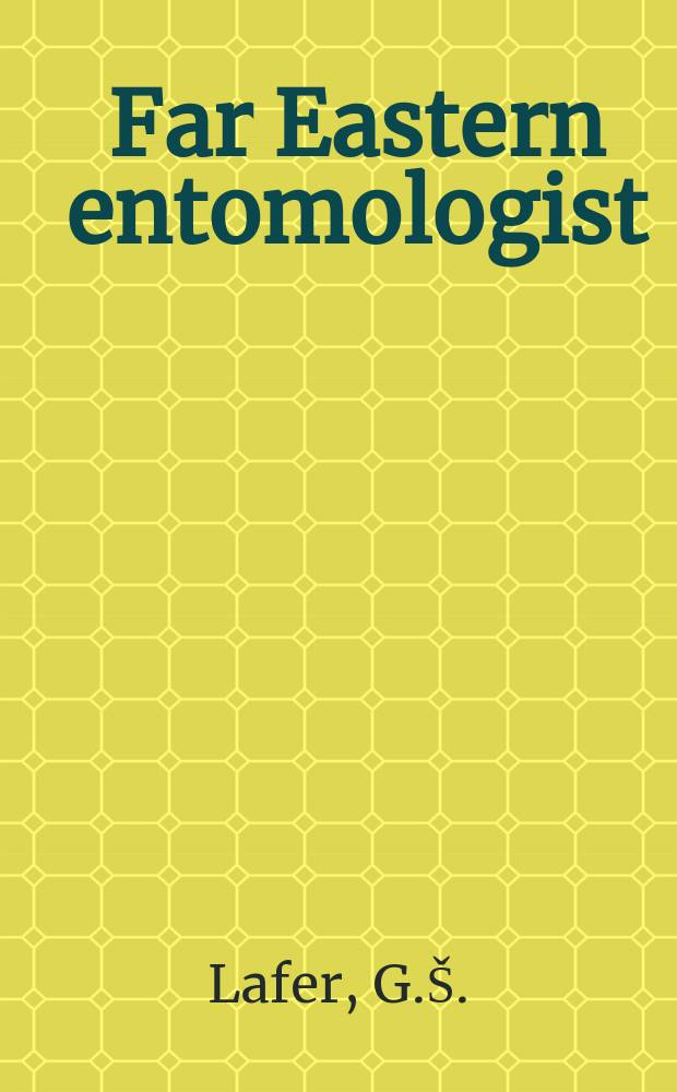 Far Eastern entomologist : J. publ. by Far East branch of the Russ. entomological soc. a. Lab. of entomology Inst. of biology a. pedology. №91 : New subgenus and species of the genus Scymnus ...