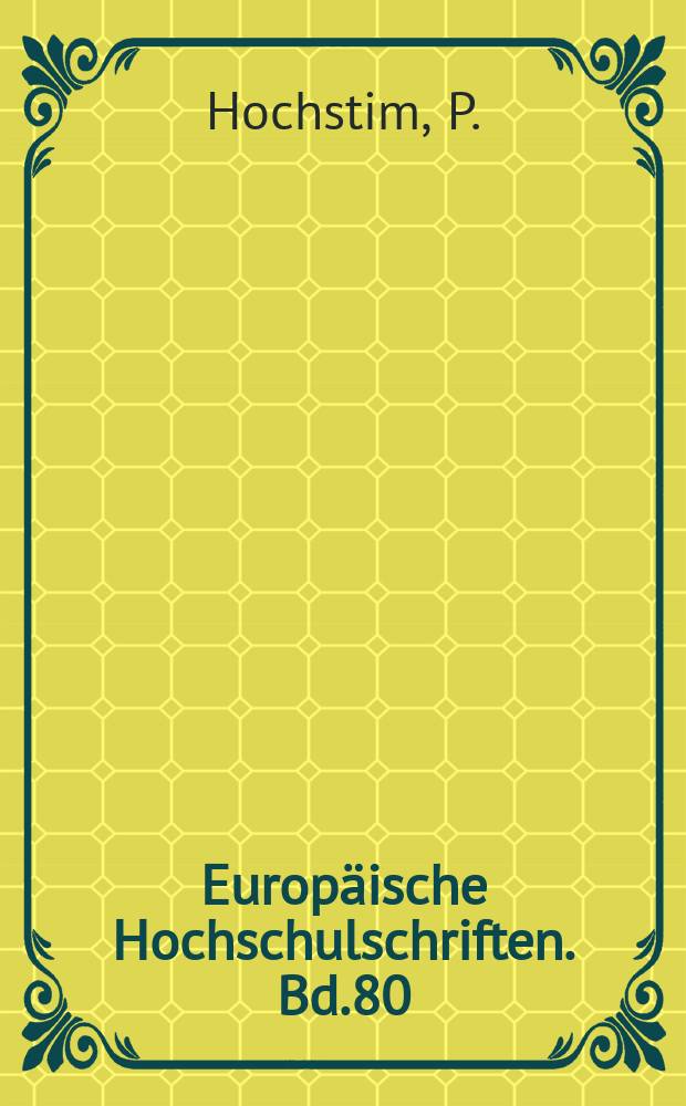 Europäische Hochschulschriften. Bd.80 : Nationalsozialismus und Soziologie