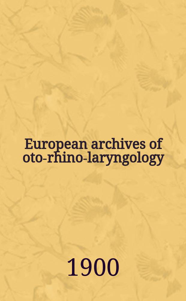 European archives of oto-rhino-laryngology : Offic. j. of the Europ. federation of oto-rhino-laryngological soc. (EUFOS) Affiliated with the German soc. for oto-rhino-laryngology-head a. neck surgery. Bd.49, H.1