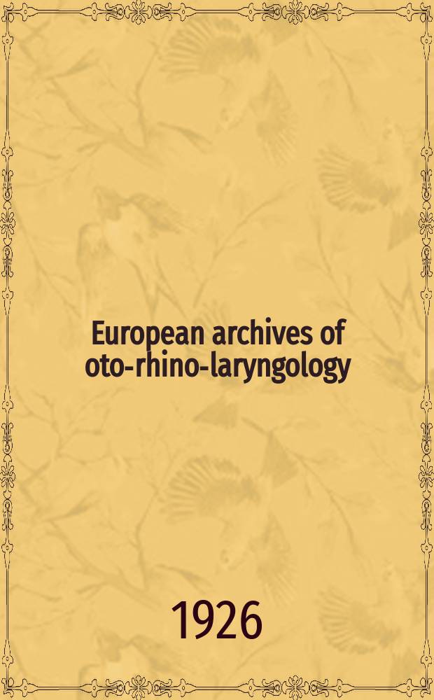 European archives of oto-rhino-laryngology : Offic. j. of the Europ. federation of oto-rhino-laryngological soc. (EUFOS) Affiliated with the German soc. for oto-rhino-laryngology-head a. neck surgery. Bd.115, H.3