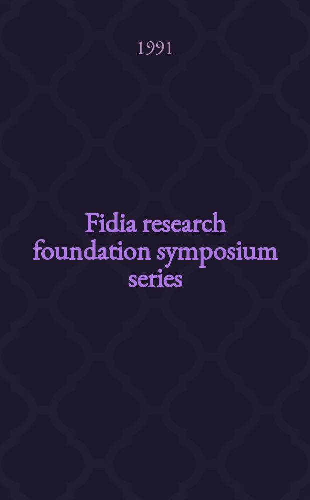 Fidia research foundation symposium series