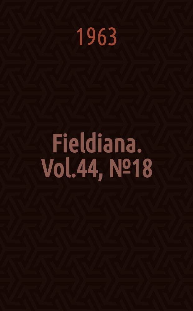 Fieldiana. Vol.44, №18 : A new frog of the genus Kassina from Northern Rhodesia