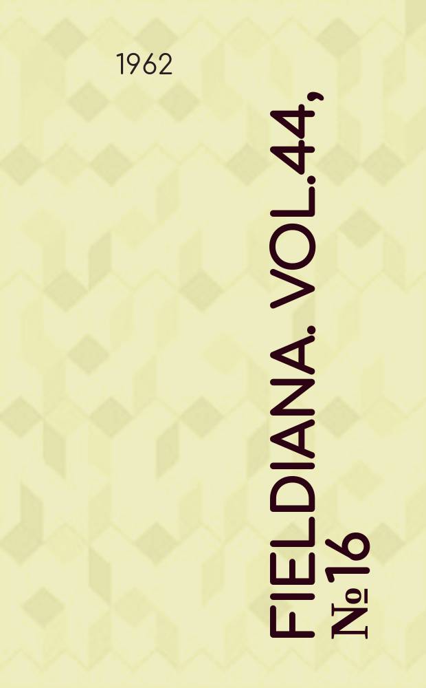 Fieldiana. Vol.44, №16 : A new genus of Rosensteiniidae (Acarina)