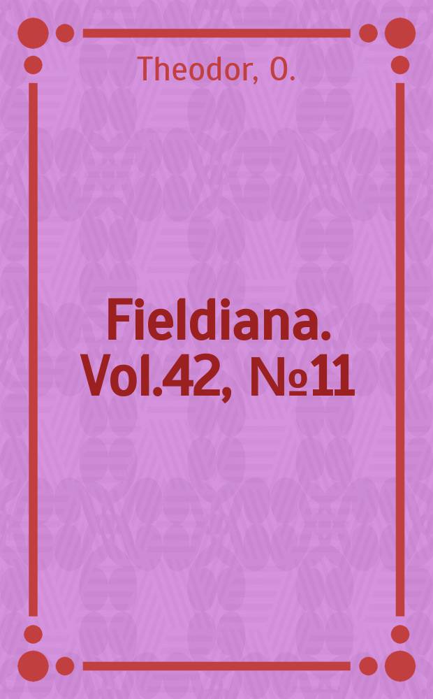 Fieldiana. Vol.42, №11 : Philippine batflies of the family Mycteribiidae