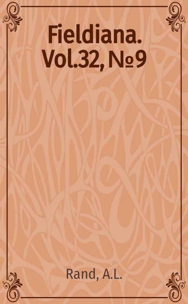 Fieldiana. Vol.32, №9 : Birds from Liberia