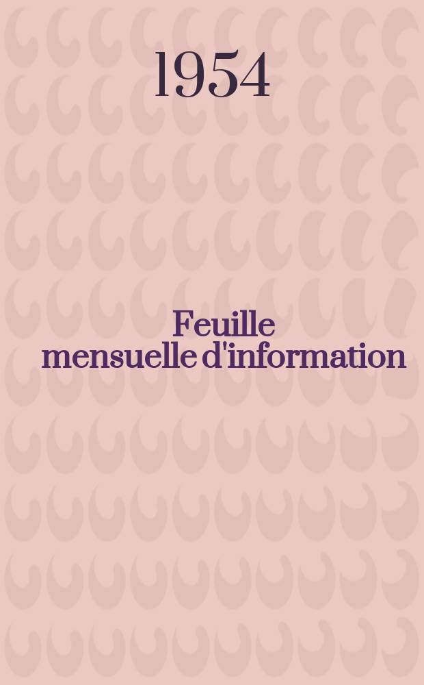 Feuille mensuelle d'information