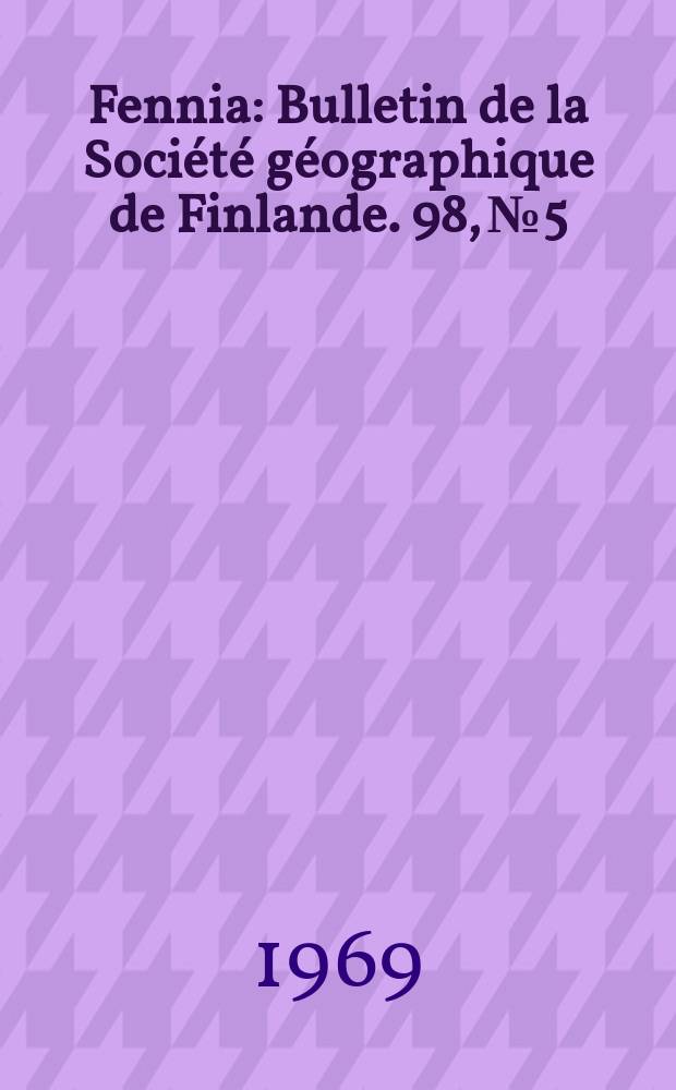 Fennia : Bulletin de la Société géographique de Finlande. 98, №5 : On soils in the boreal coniferous region