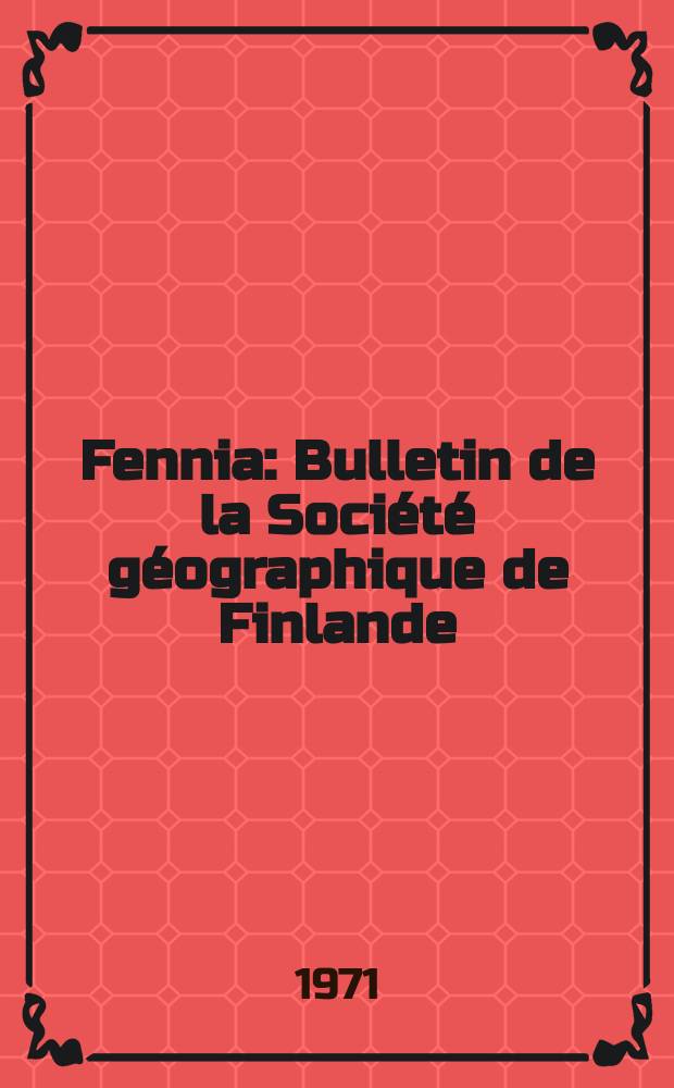 Fennia : Bulletin de la Société géographique de Finlande : Das Tongebiet von Loimaa und seine Bodennutzung