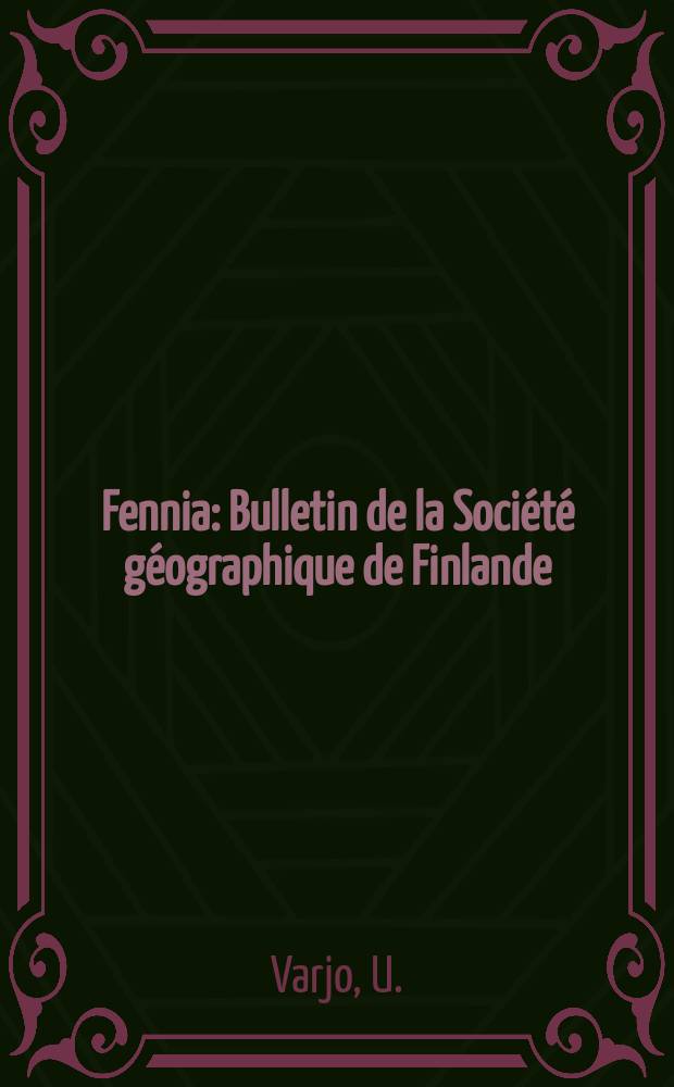 Fennia : Bulletin de la Société géographique de Finlande : Über die Produktivität der Acker- und Waldböden Finnlands