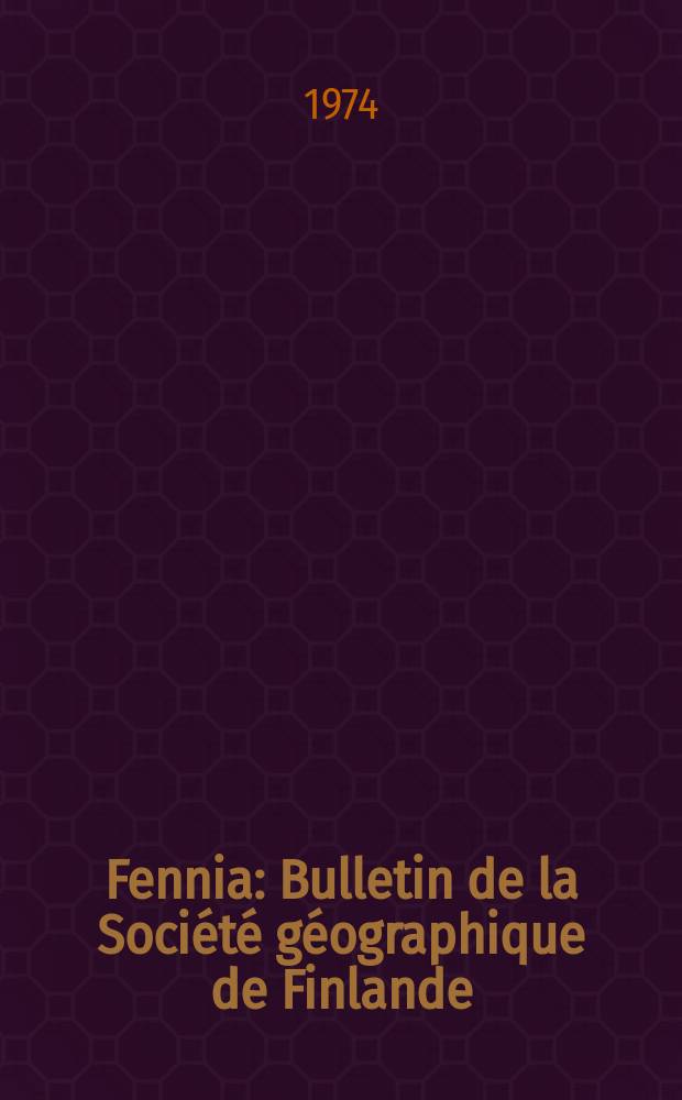 Fennia : Bulletin de la Société géographique de Finlande : Agriculture in North Lapland, Finland
