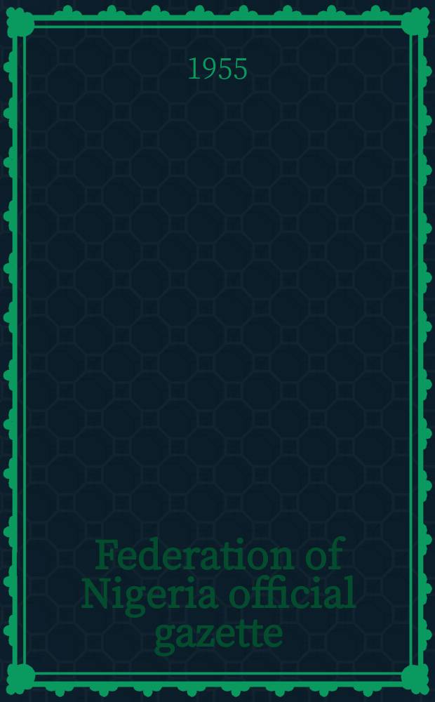 Federation of Nigeria official gazette