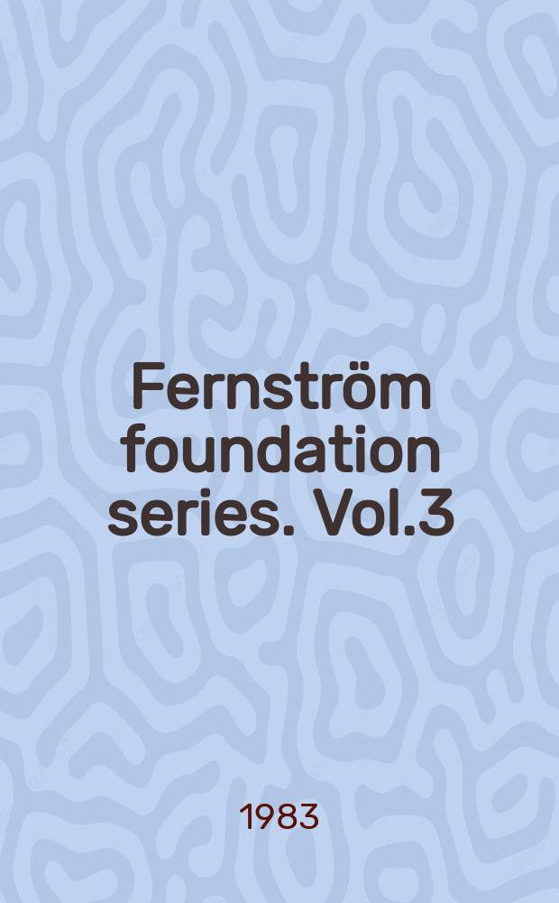 Fernström foundation series. Vol.3 : Shock research